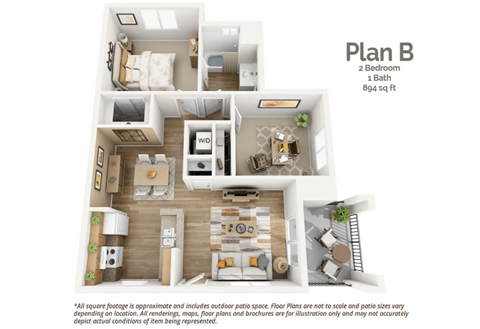 Two bedroom floor plan